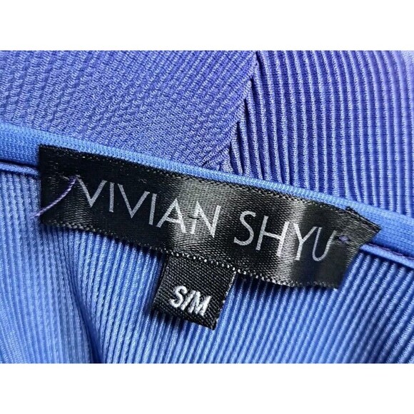 Vivian Shyu Textured Kimono Top Women S M Shawl Collar Long Sleeve Purple Retro - Picture 2 of 10